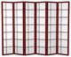 6' Tall Canvas Double Cross Room Divider, Rosewood, 6 Panels