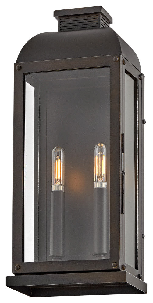 Hinkley Tiverton Medium Wall Mount Lantern, Dark Oxidized Brass
