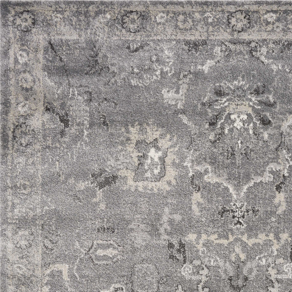 HomeRoots 7' x 9' Polypropylene Grey Area Rug