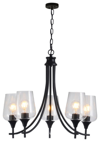 CHLOE Lighting CH6S902BK21-UC5 WILLAN Transitional 5 Light Hanging Chandelier