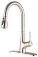 Single Handle Pull Down Kitchen Sink Faucet, Brushed Nickel