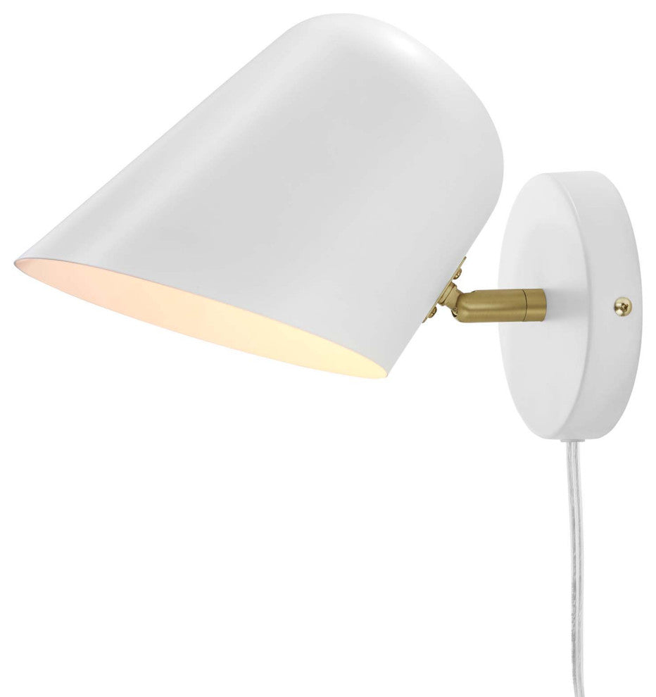 Sconce Wall Lamp Light Fixture, White, Metal, Modern Cafe Bistro Hospitality