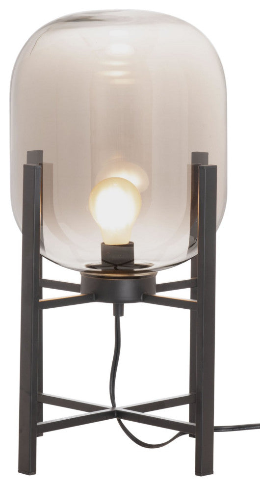 Table Lamp, Glass, Metal, Black, Kitchen Lounge Cafe Bistro Lobby Hospitality