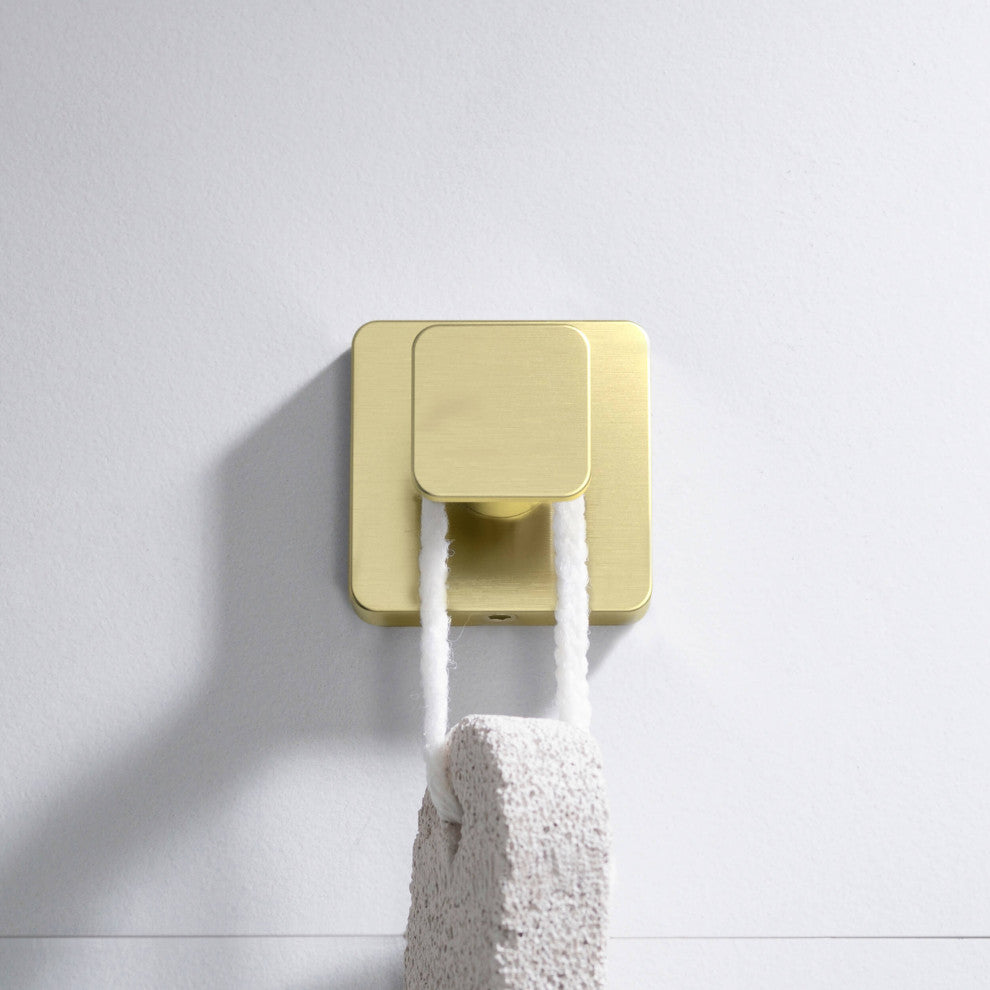 Blaze Bathroom Towel & Robe Hook, Set of 2, Brushed Gold