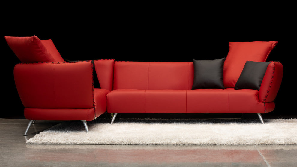 Vitali Microfiber Leather Sectional, Left Corner