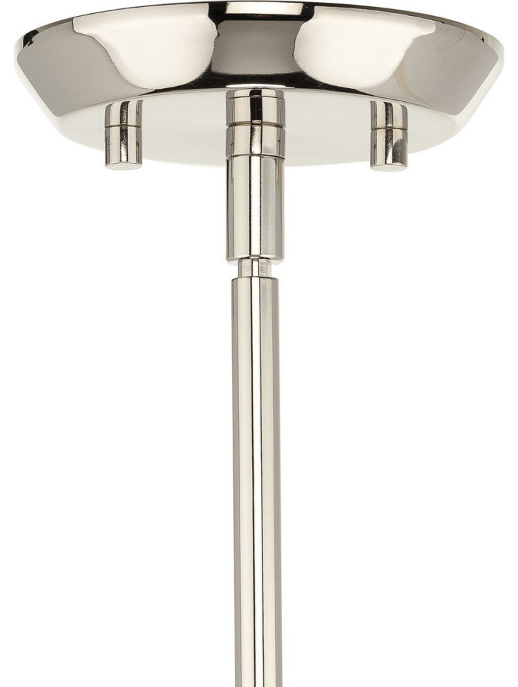 Clarion Collection One-Light Polished Nickel Etched White Transitional Pendant