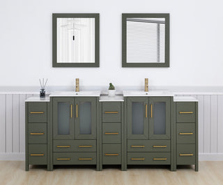 Vanity Art Freestanding Bathroom Vanity Set with Ceramic Top & Mirror