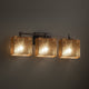 Fusion Tetra 3-Light Bath Bar, Rectangle, Dark Bronze, Mercury Glass Shade