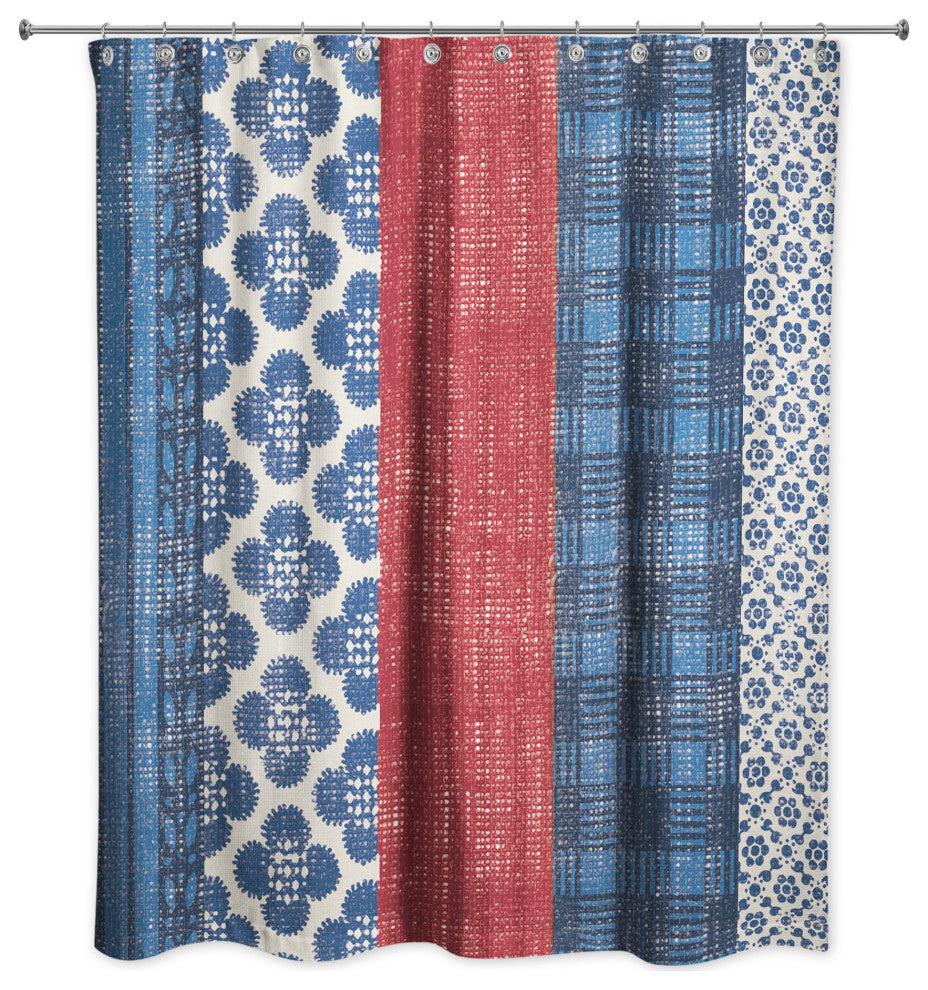 Patriotic Patchwork 71"x74" Shower Curtain