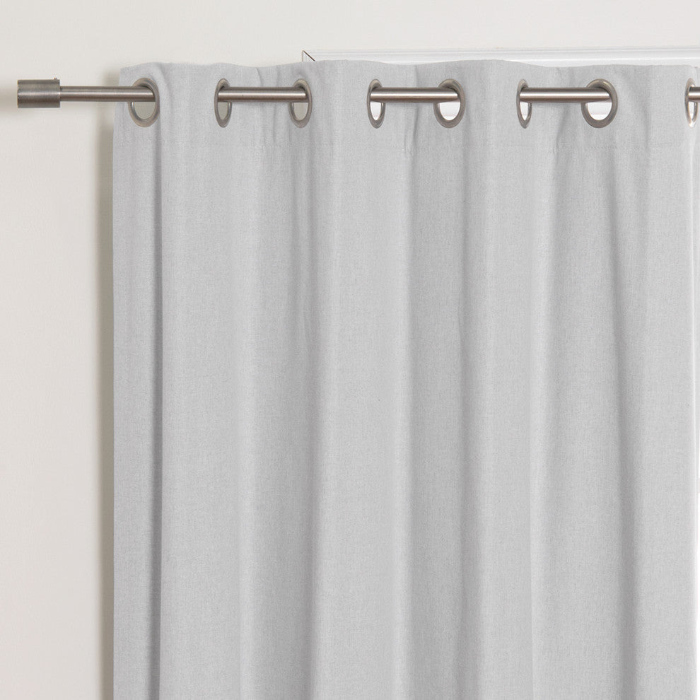 Linen Textured Grommet Thermal Total Blackout Curtains, Light Gray, 52"x96"