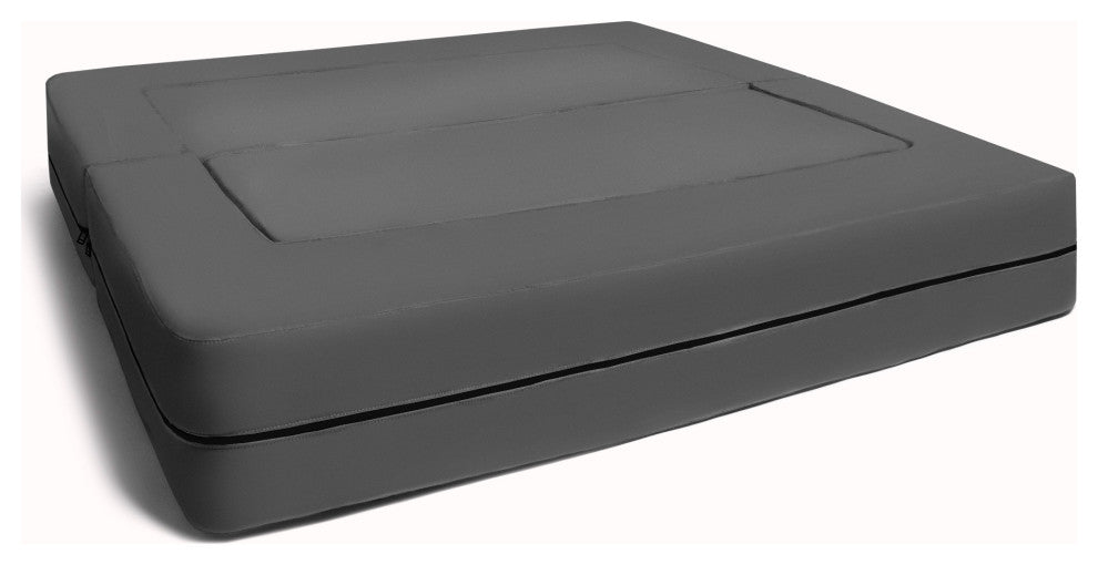 Zipline Big Kids Modular Sofa and Ottoman, Charcoal