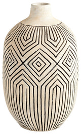Small Light Labyrinth Vase, White-Cream, Small