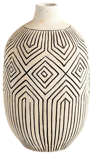 Small Light Labyrinth Vase, White-Cream, Small