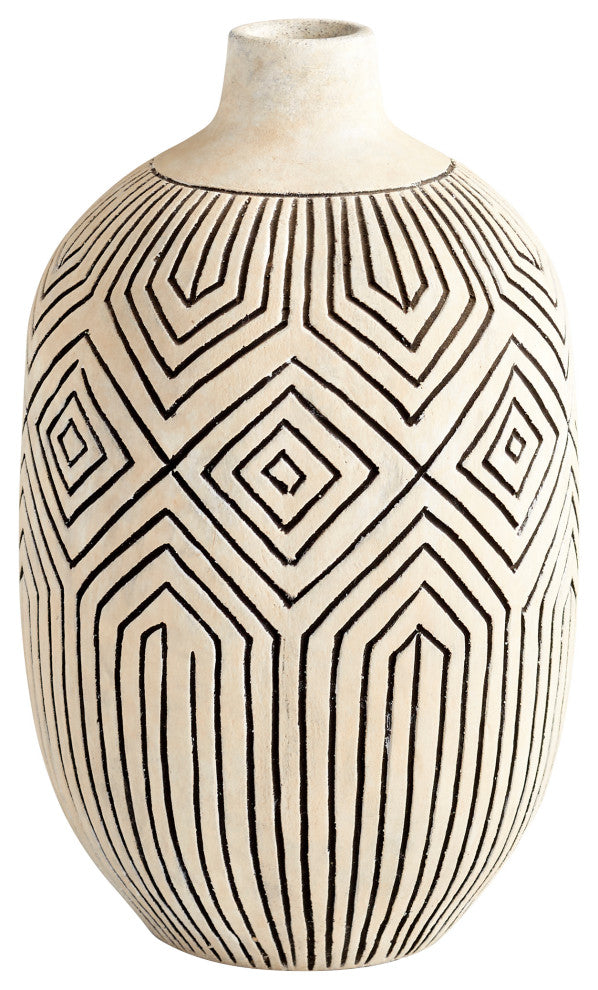 Small Light Labyrinth Vase, White-Cream, Small