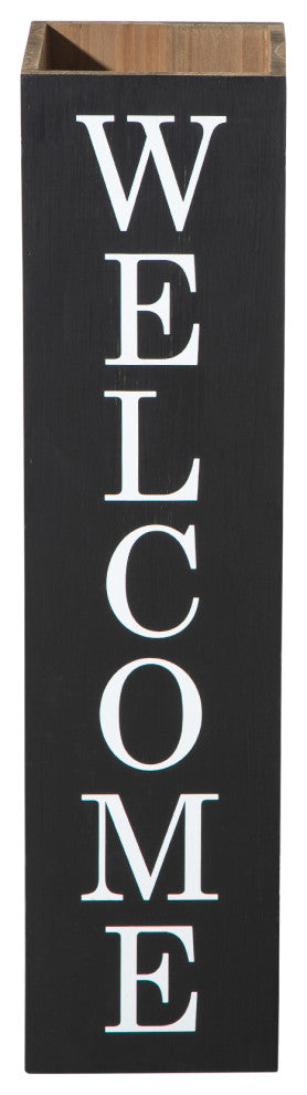 30"H Double Sided Solid Wood Black Boxed "Welcome Home" Porch Sign