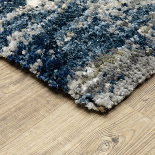 Ashton Galaxy Shag Grey/Blue Area Rug, 3.10X5.5