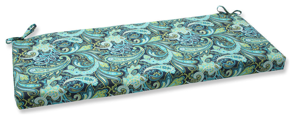 Pretty Paisley Navy Bench Cushion