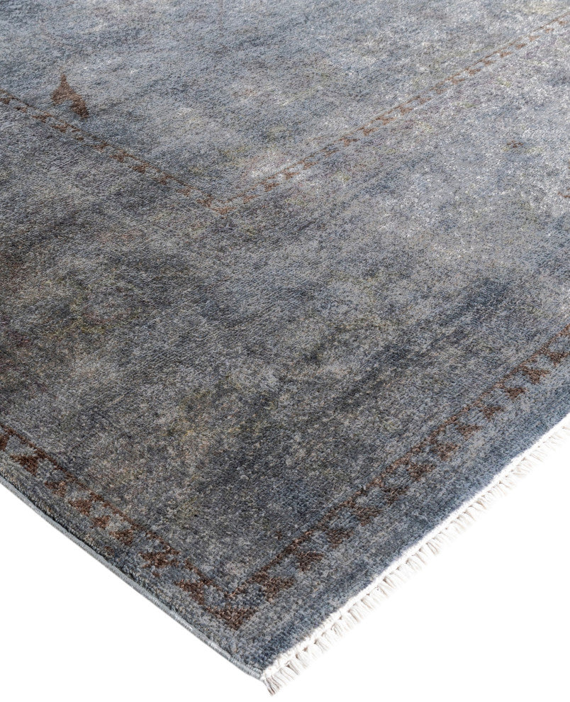 Overdyed One-of-a-Kind Hand-Knotted Area Rug Gray, 9' 4" x 12' 2"