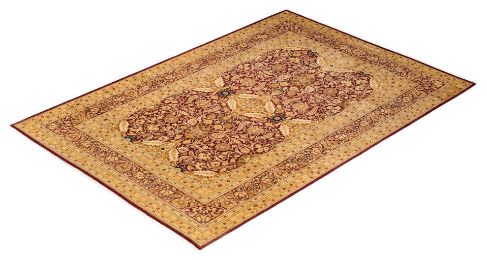 Mogul, One-of-a-Kind Hand-Knotted Area Rug  - Red, 6' 1" x 9' 0"