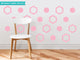 Hexagon Fabric Wall Decals, Set of 16, Pink