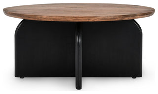 Penelope Mango Wood Two-Tone Coffee Table, Black