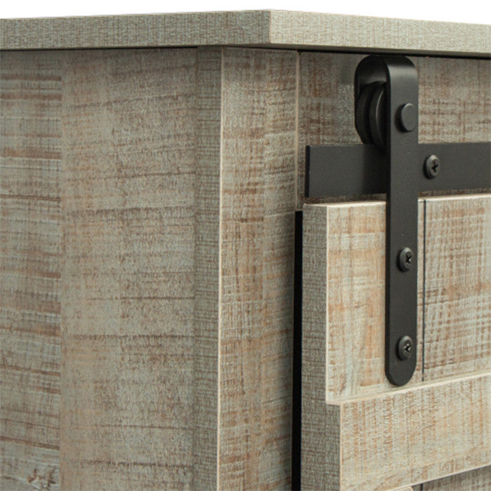 Farmhouse Wood Entertainment Center Modern Storage Cabinet TV Table with Gray
