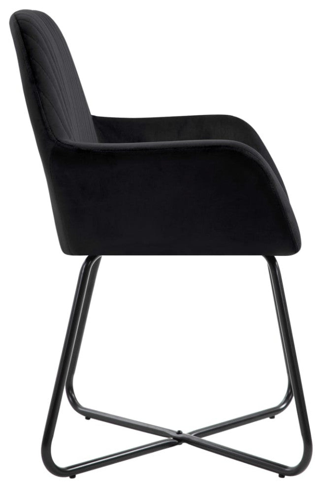 vidaXL Dining Chairs 2 pcs Black Velvet