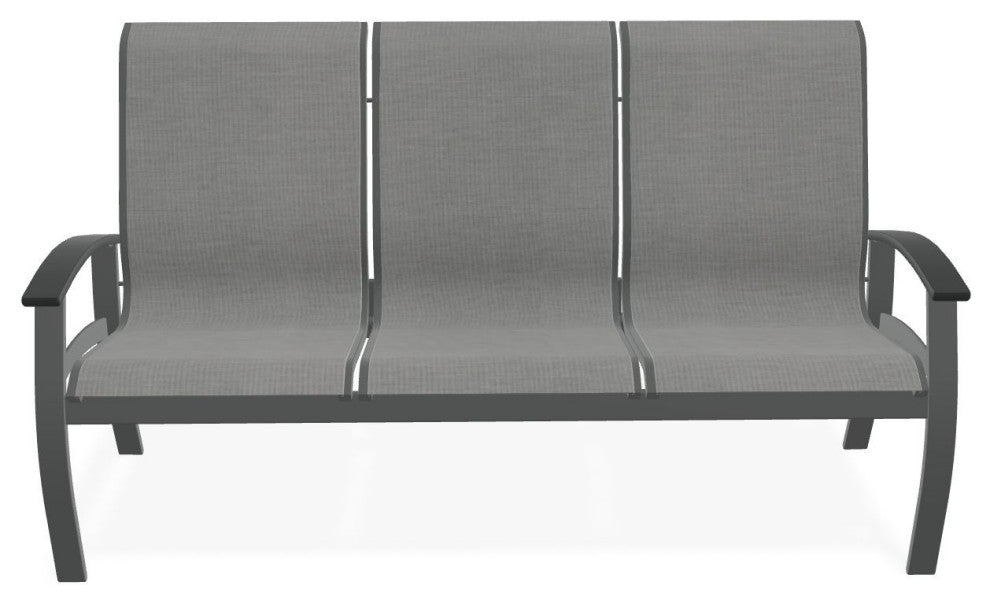 Belle Isle Sling 3-Seat Outdoor Sofa, Alloy/Graphite