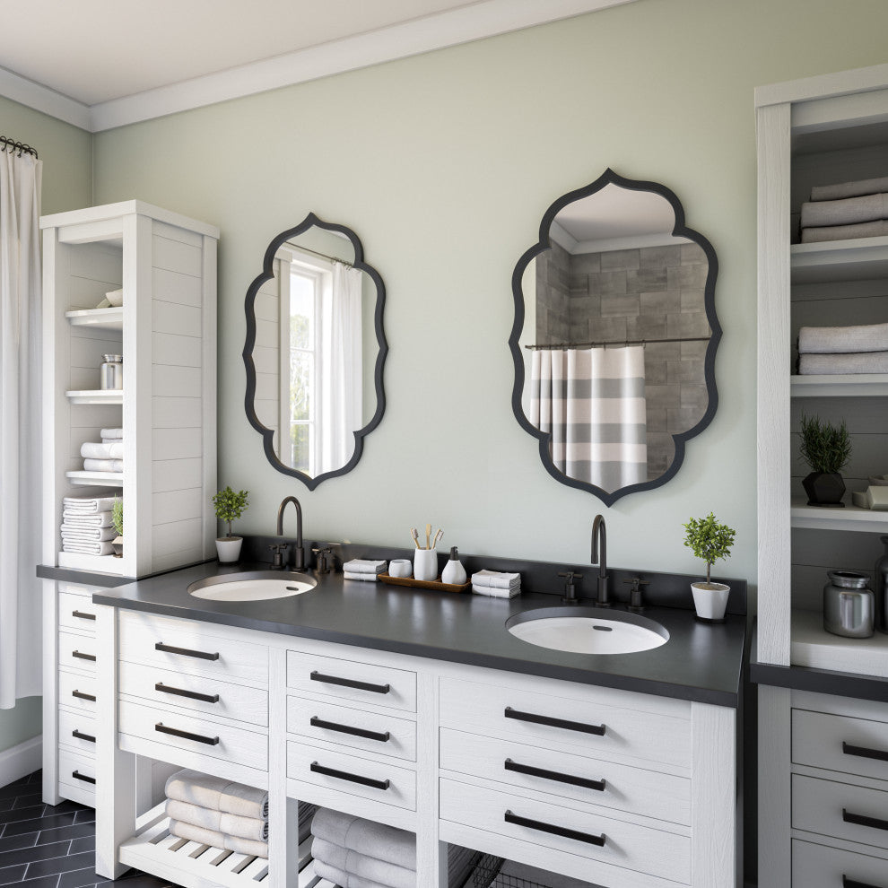 Kenroy 60537BL Wall Mirror, Caroline Collection, Black Finish
