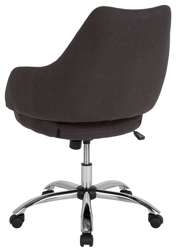 Madrid Home and Office Upholstered Mid-Back Chair, Black Fabric
