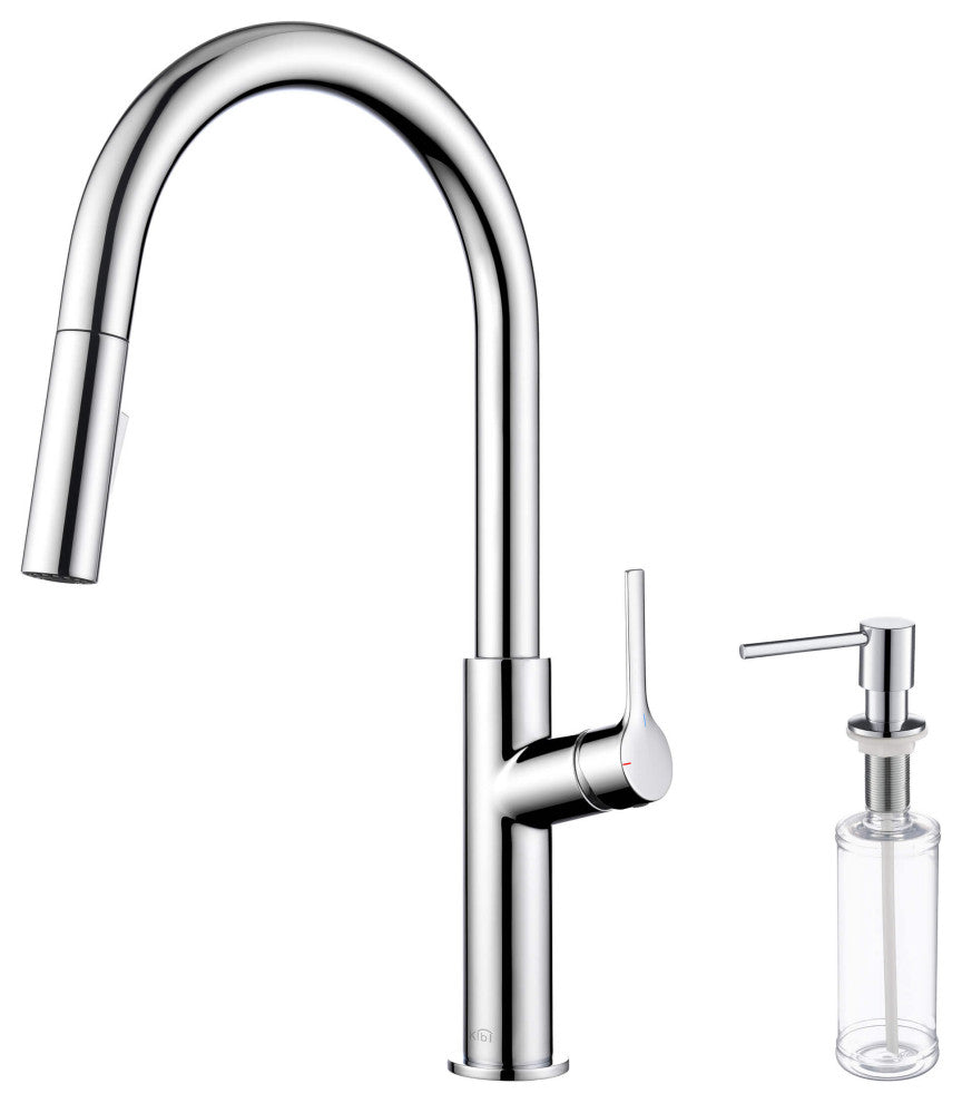 Fusion-T Single Handle Pull Down Sink Faucet With Soap Dispenser, Chrome