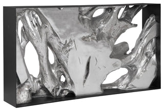 Cast Root Console Table, Iron Frame, Resin, Silver Leaf