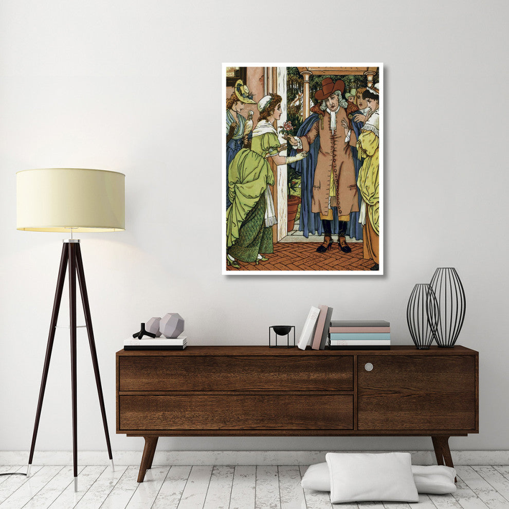 "Beauty and the Beast - Greetings" Digital Paper Print by Walter Crane, 38"x50"