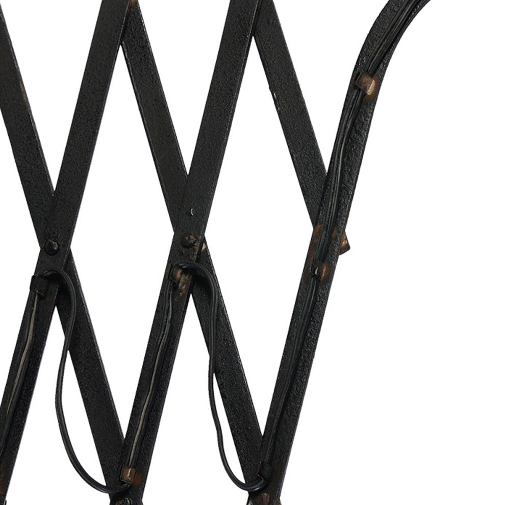 Benzara BM285137 18" Wall Mounted Lamp, Extendable Accordion Arm, Antique Black