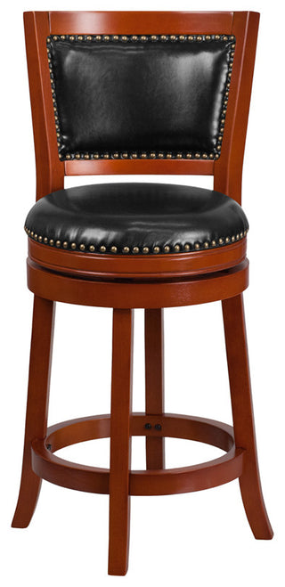 26" Light Cherry Wood Stool