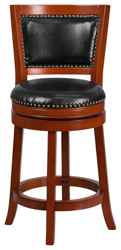 26" Light Cherry Wood Stool