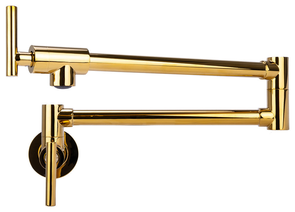 Brienza Contemporary Pot Filler Kitchen Faucet in Gold
