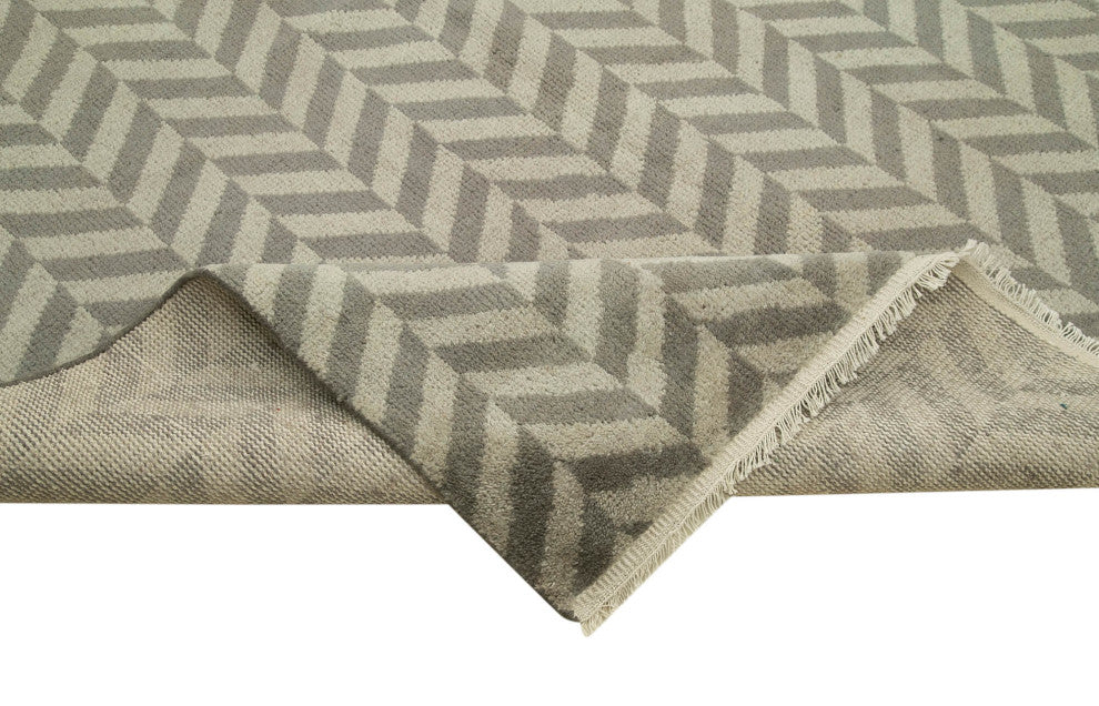 Rug N Carpet - Handmade Oriental 9' 9" x 13' 11" One-of-a-Kind Grey Oushak Rug