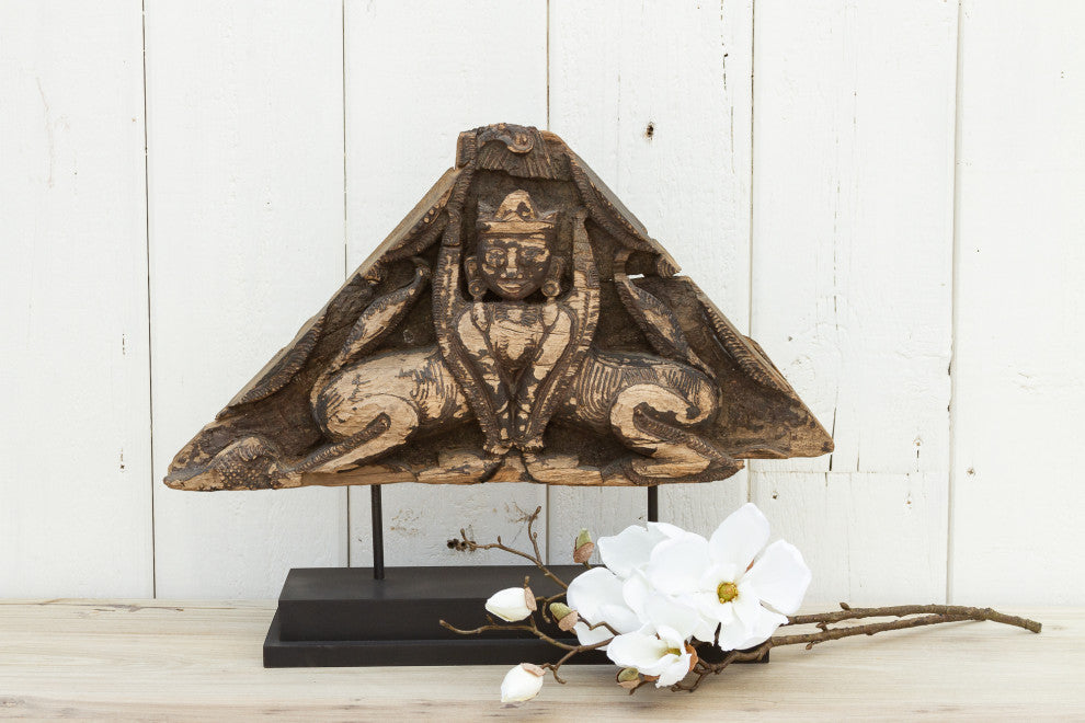 18th Century Carved Pediment on Stand