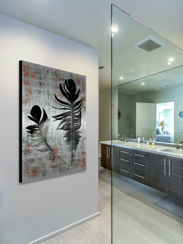 "Black Feathers" Print on Brushed Aluminum, 24"x36"