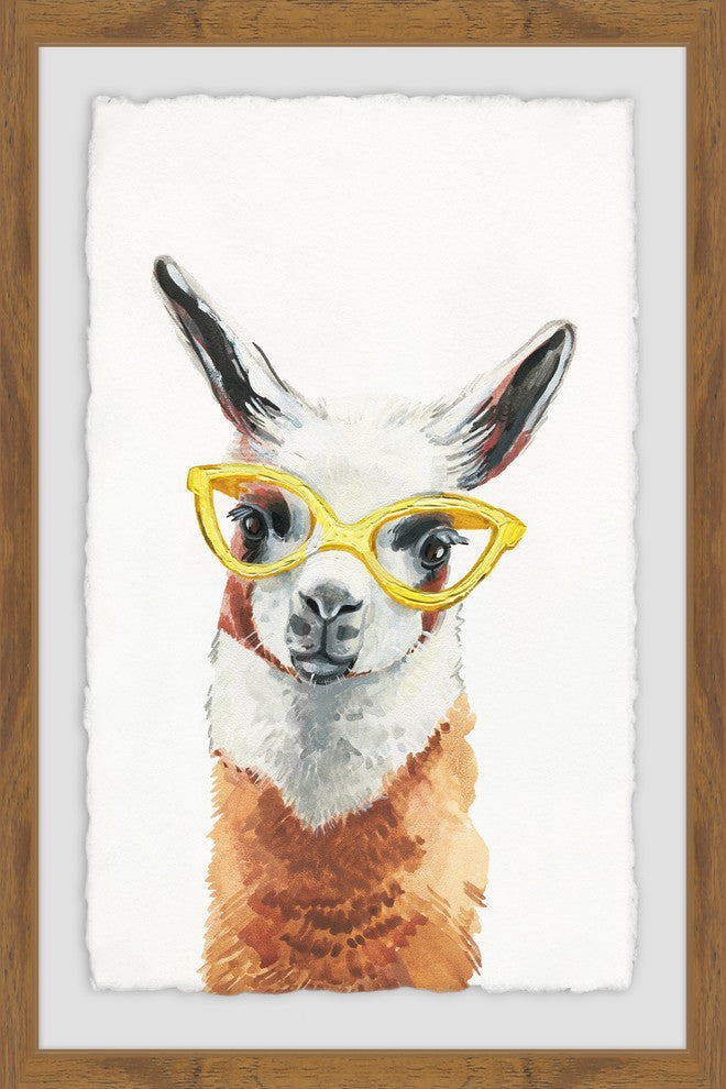 "Yellow Sunglasses" Framed Painting Print, 16"x24"