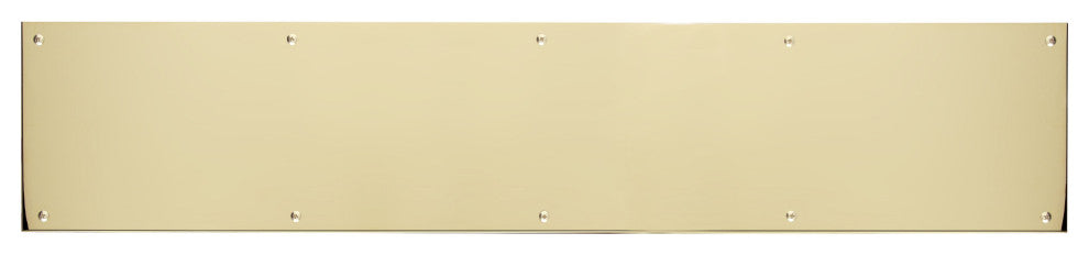 6"x34" Kick Plate Screw Mount, Polished Brass-Aluminum