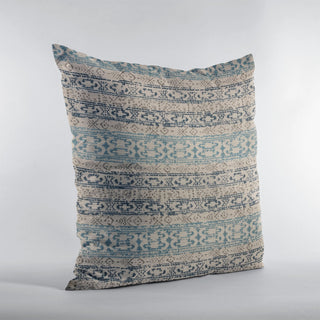 Plutus Blue Mayan Stripe Luxury Throw Pillow, 16"x16"