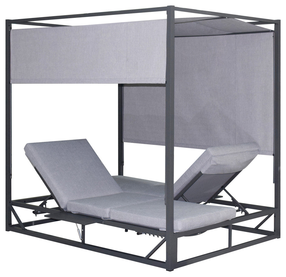 Outdoor Rectangular Patio Daybed, Gray