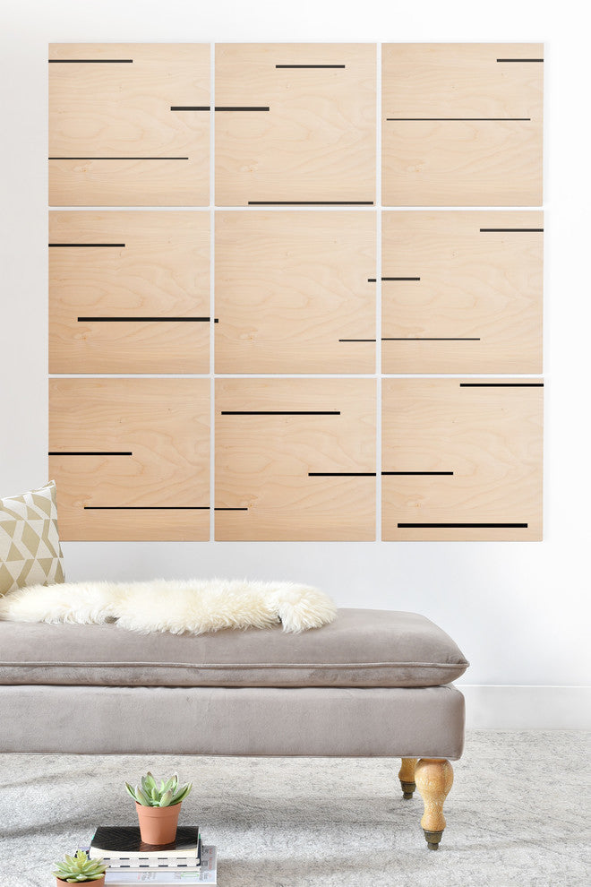 Deny Designs Kelly Haines Modern Lines Wood Wall Mural, 4'x4'