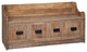 Benzara BM238376 48 Inches Lift Top Storage Bench With Fake Drawer Design, Brown