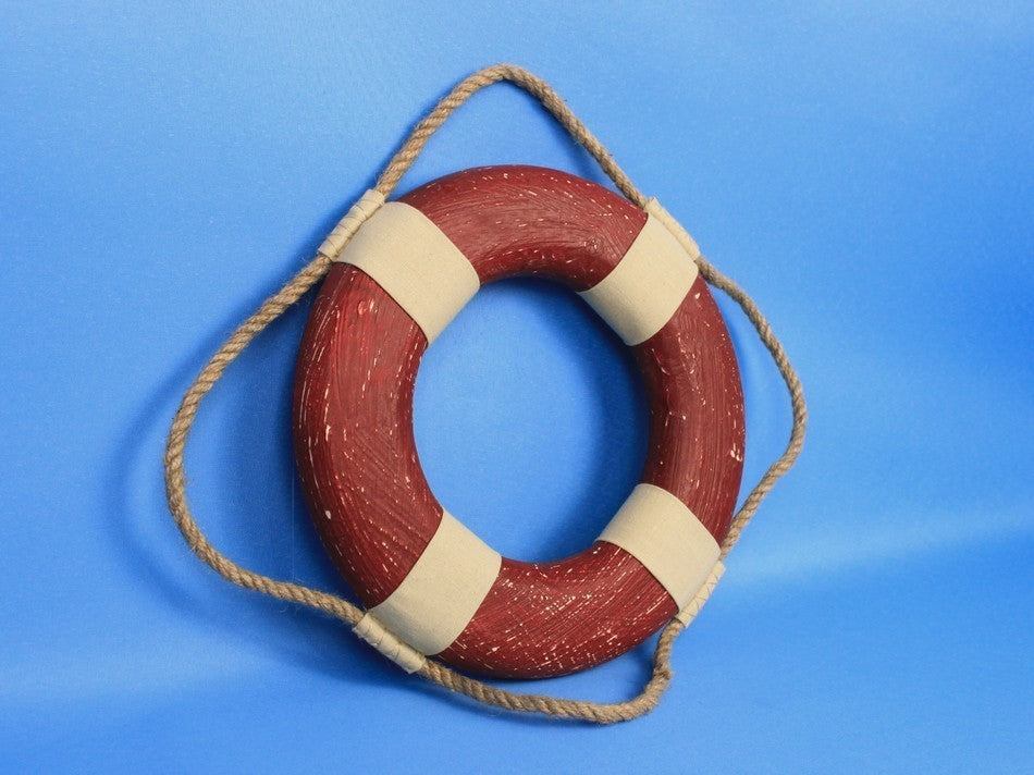 Vintage Decorative Lifering, Red, 10''