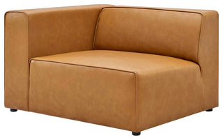 Mingle Vegan Leather 2-Piece Sectional Sofa Loveseat-Tan