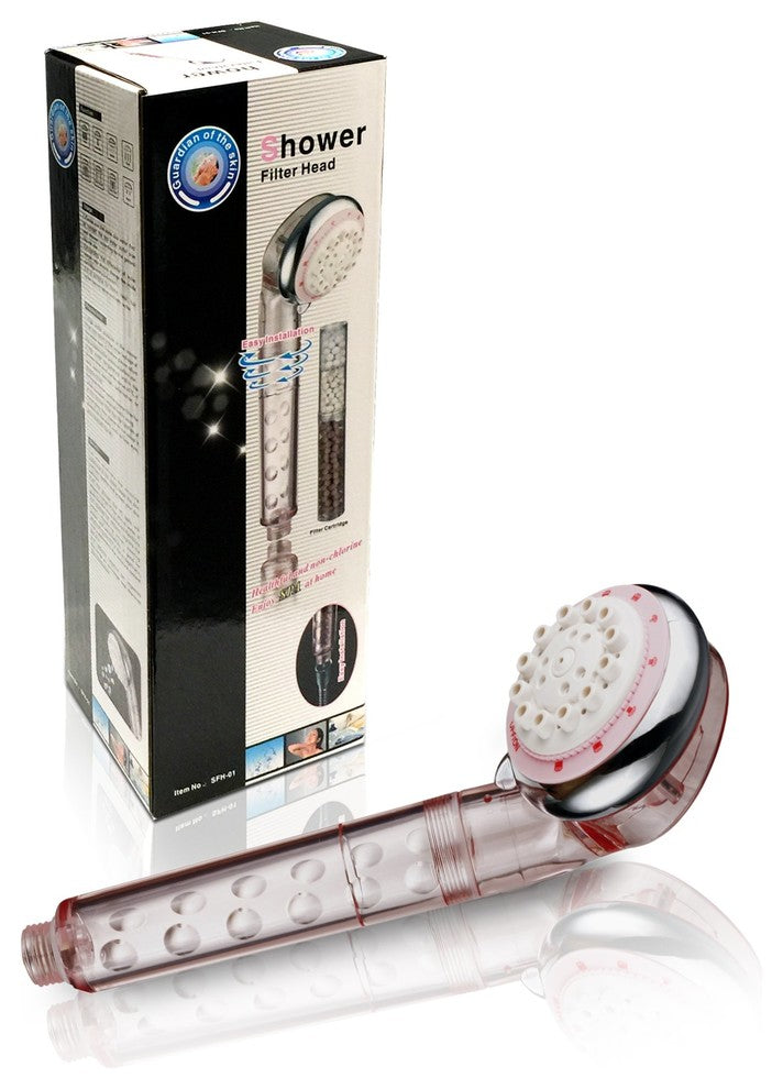 Filtered Hand Held Shower Head with Vitamin C (Pink), Pink