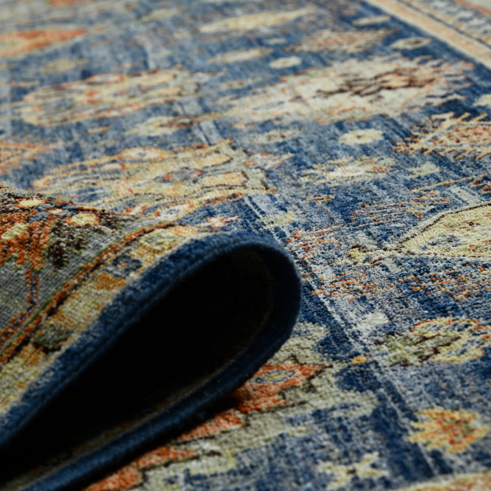 Milano Effy Area Rug, Blue, 8' x 10', Bordered